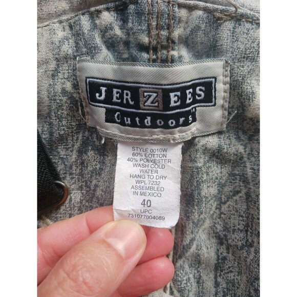 JERZEES Outdoors Camo Overalls Size 40 Mossy Oak Hunting Bibs Workwear Vtg - Picture 3 of 10